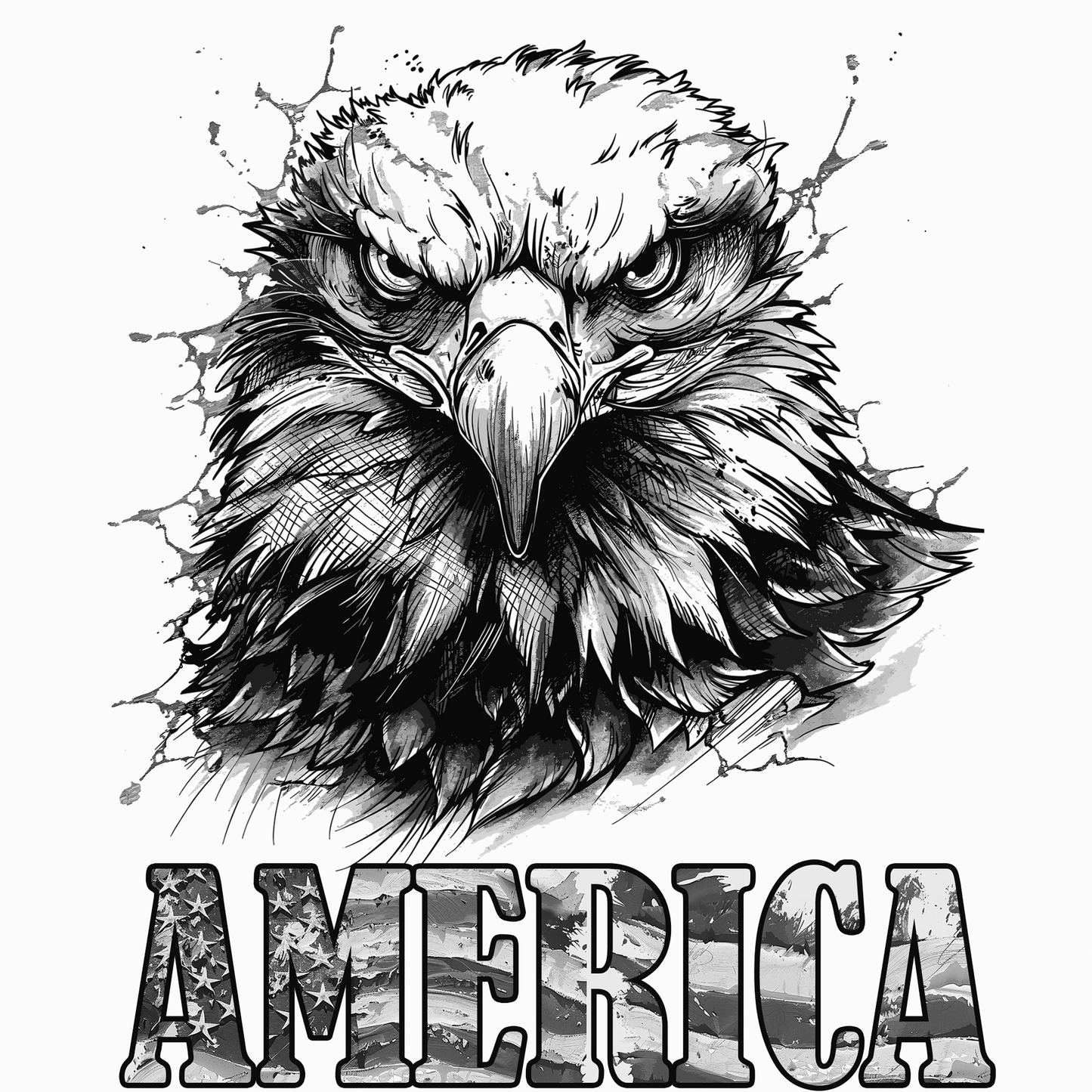 Eagle - America Shirt Grayscale Black/White