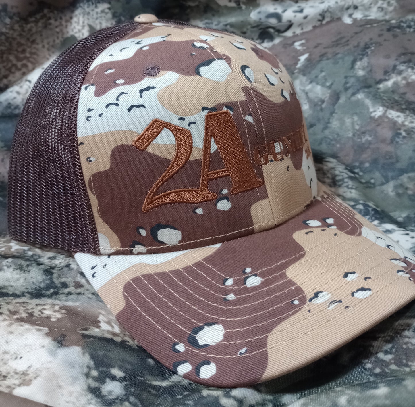 Desert Camo Trucker Hat w/2A Logo