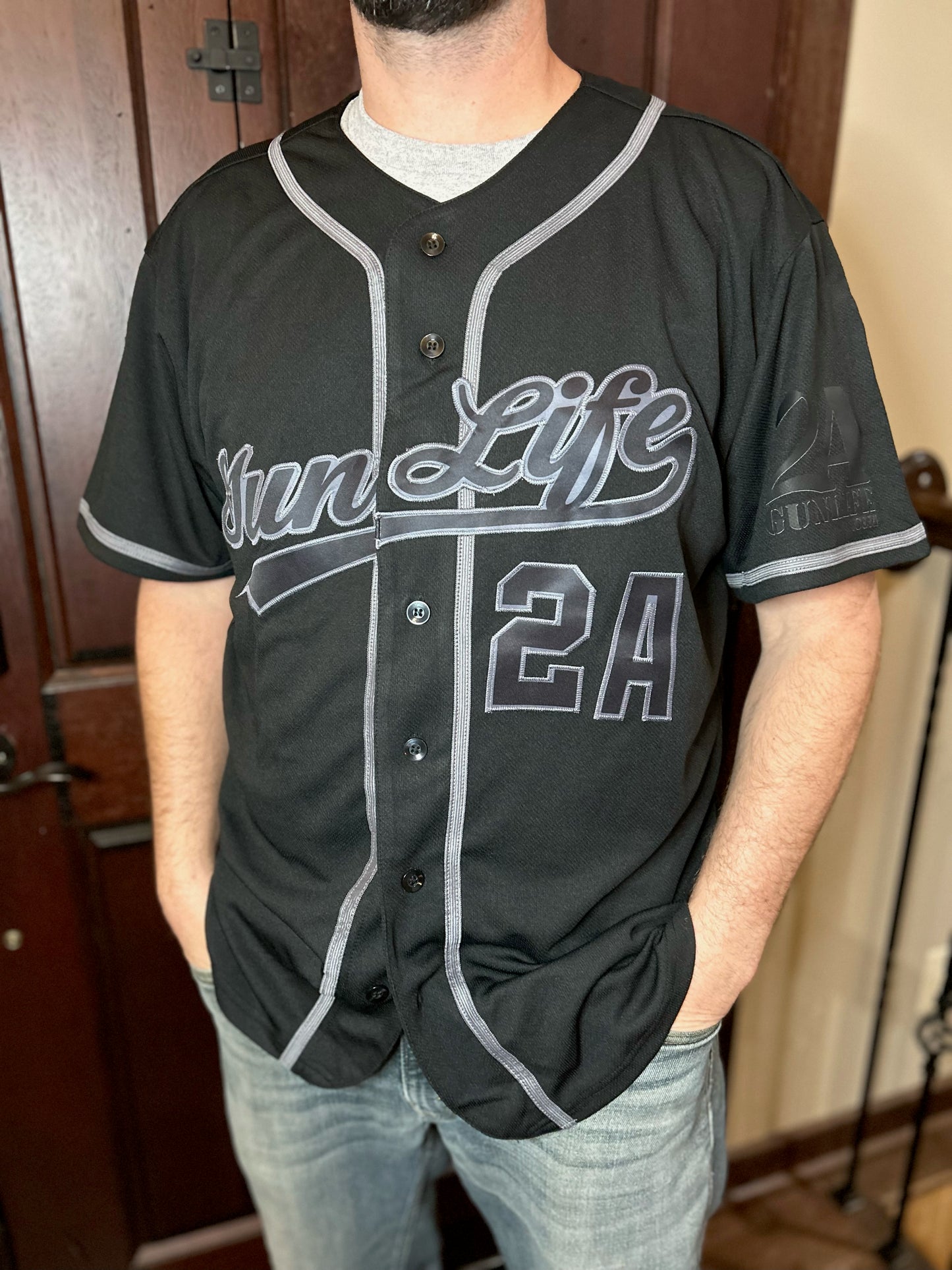 Baseball Jersey-2A Gun Life Black/Gray