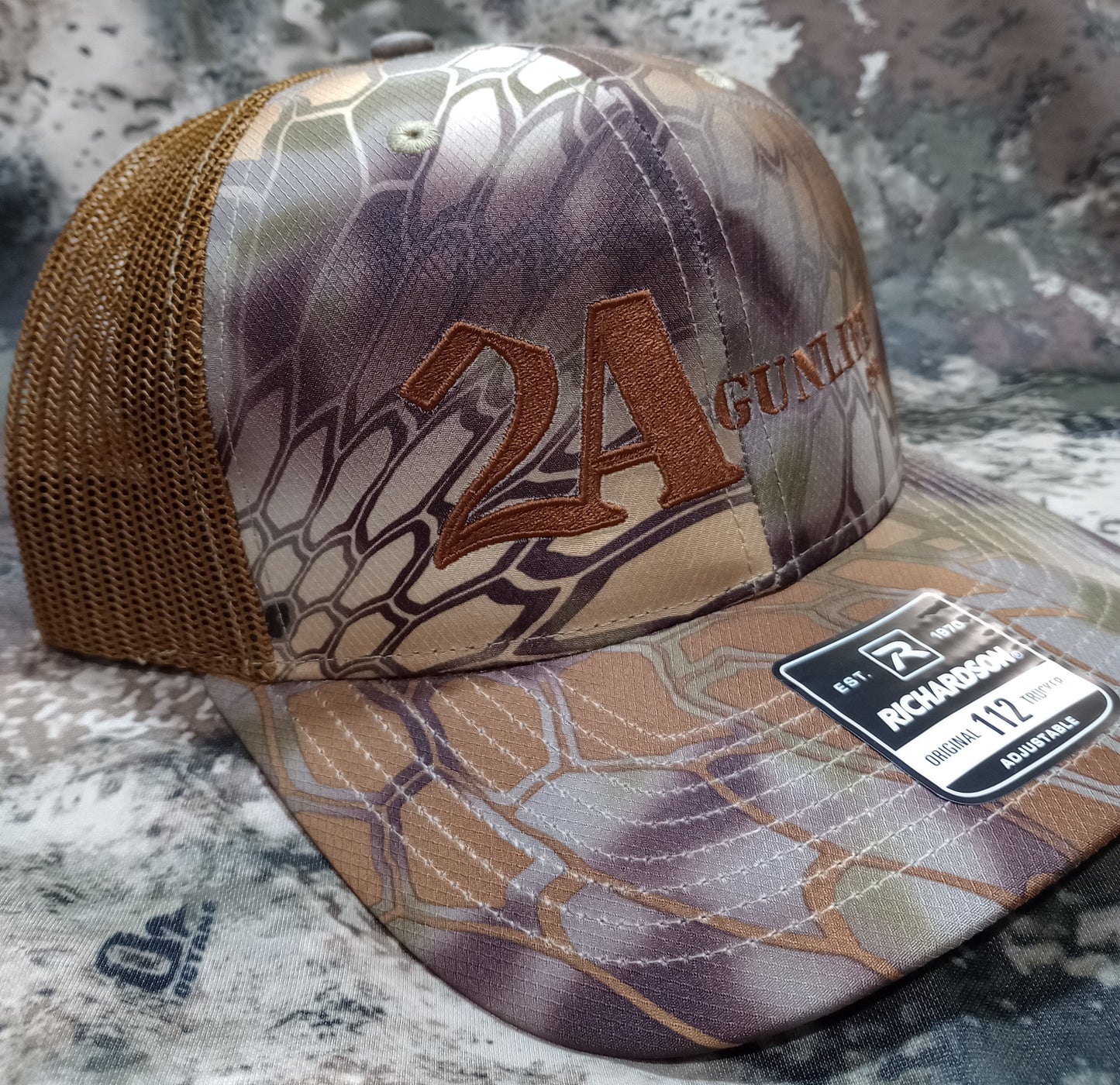 Kryptek Camo Trucker Hat w/2A logo